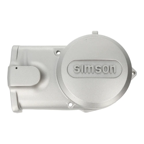 S221950-02 - 10570-A-12-01 - Pokrywa silnika SIMSON S51 S53 S70 S83 SR50 SR80 prawa iskrownika statora MZA ORG aluminiowa srebrny metalik.webp