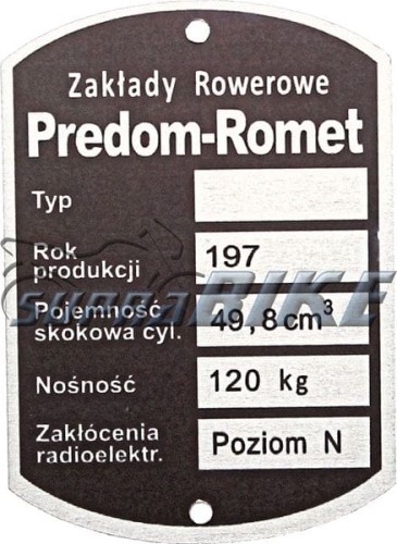 Tabliczka znamionowa ROMET Predom.jpg